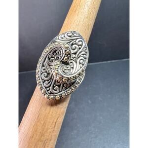 Samuel B Bali Sterling Silver Ring w 18K Gold Accents Size 6